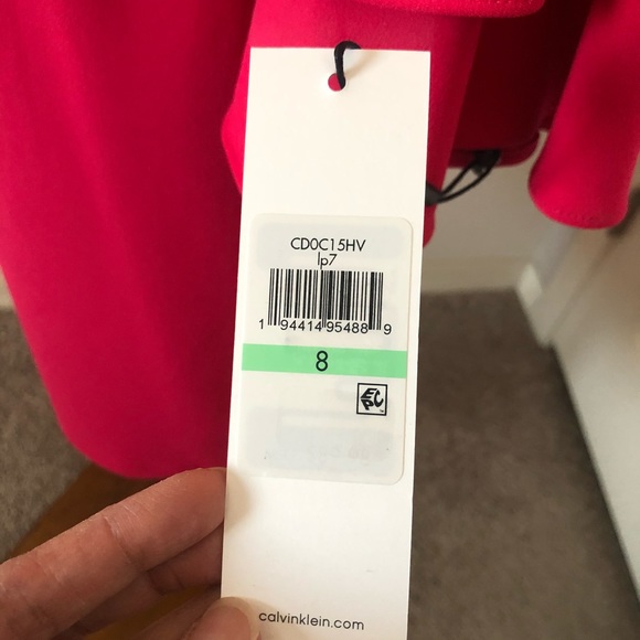 Calvin Klein Scuba Crepe Tiered Bell Sleeve Dress - Picture 9 of 10